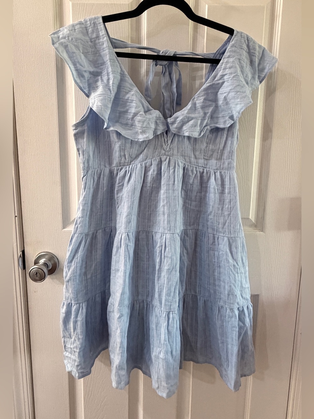 Heyson Blue Ruffle Tiered Mini Dress Medium